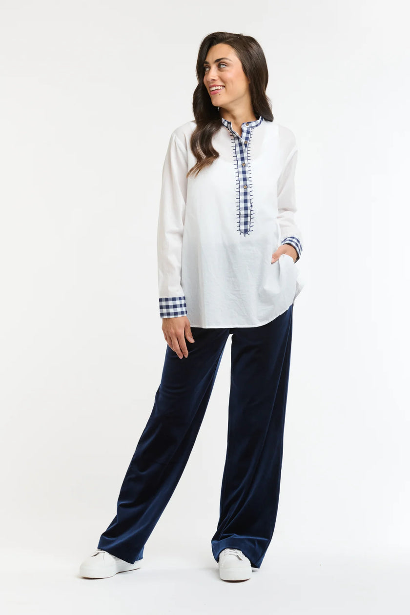 Italian Star Jets Velvet Pant Navy