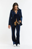 Italian Star Jets Velvet Vest Navy