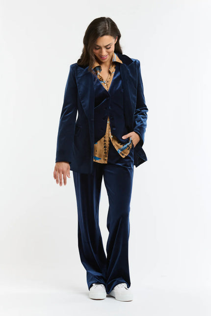 Italian Star Jets Velvet Vest Navy