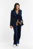 Italian Star Jets Velvet Vest Navy