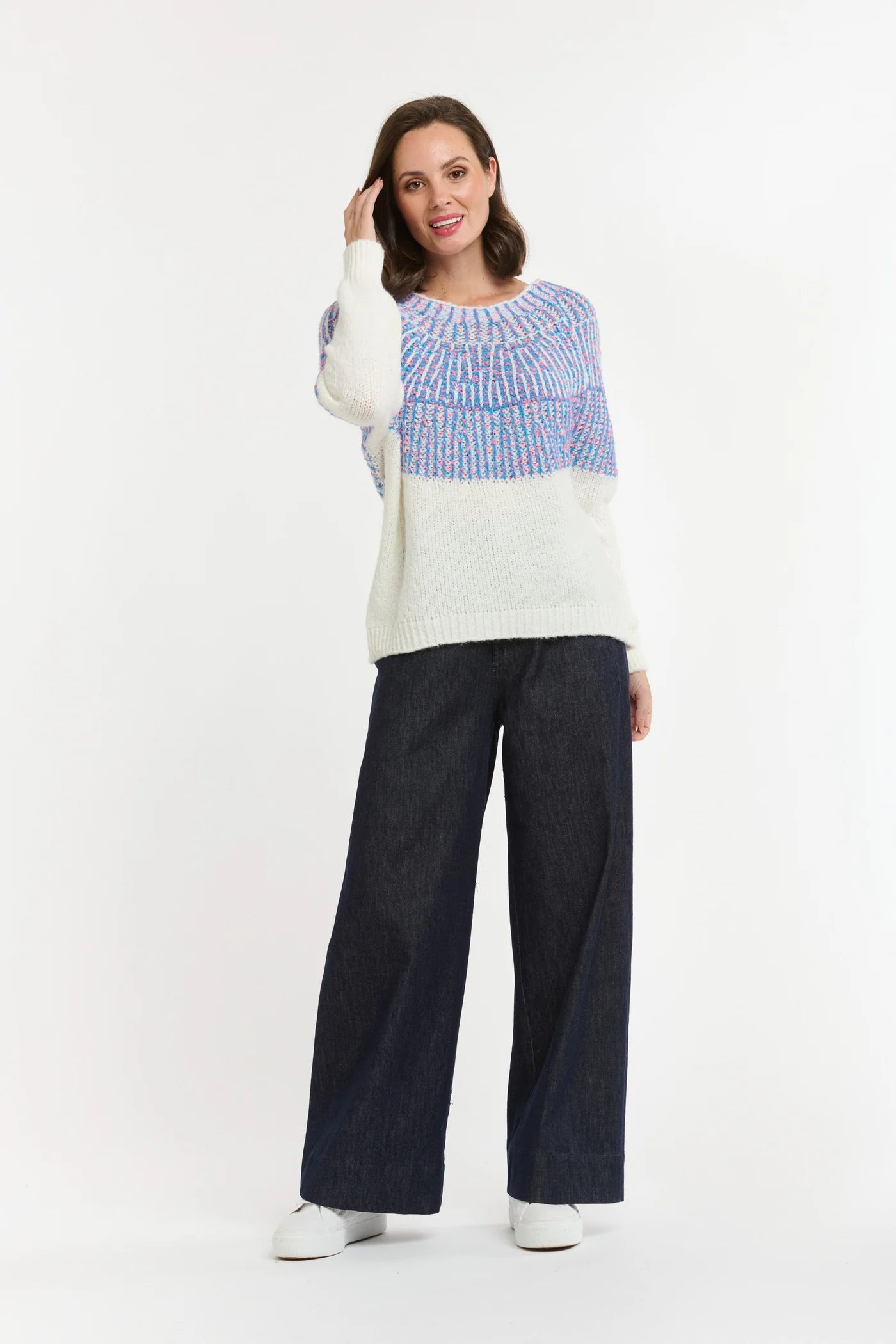 Urban Luxury Yoke Jumper White