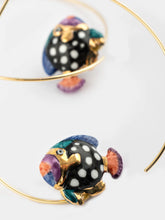 Load image into Gallery viewer, Nach Spotted Fish Hoop Earrings
