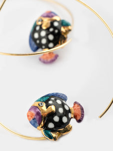 Nach Spotted Fish Hoop Earrings