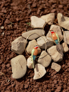 Nach African Bee Eater Hoop Earrings