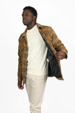 James Harper JHJ109 Brown Check Padded Coat