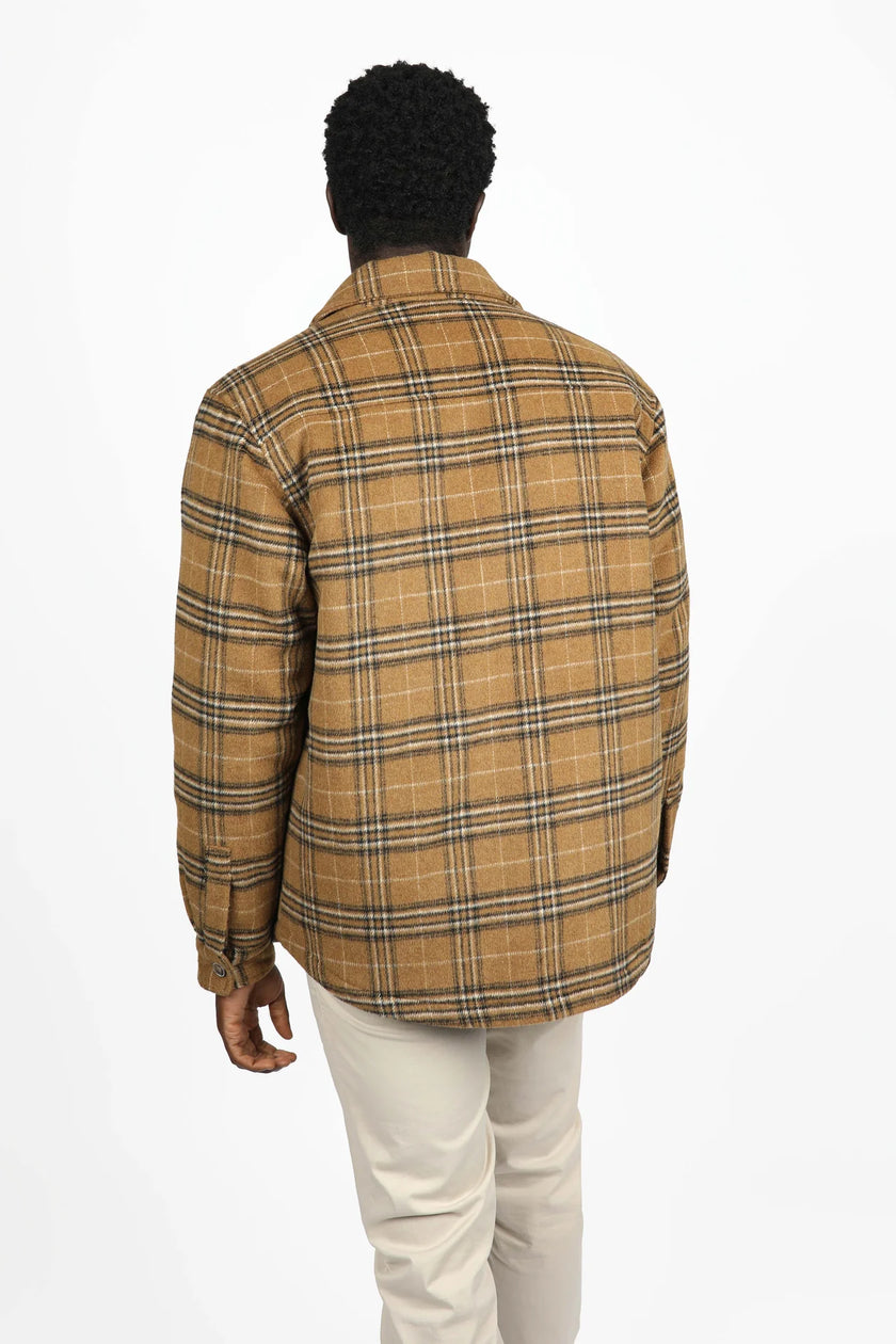 James Harper JHJ109 Brown Check Padded Coat