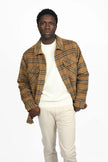 James Harper JHJ109 Brown Check Padded Coat