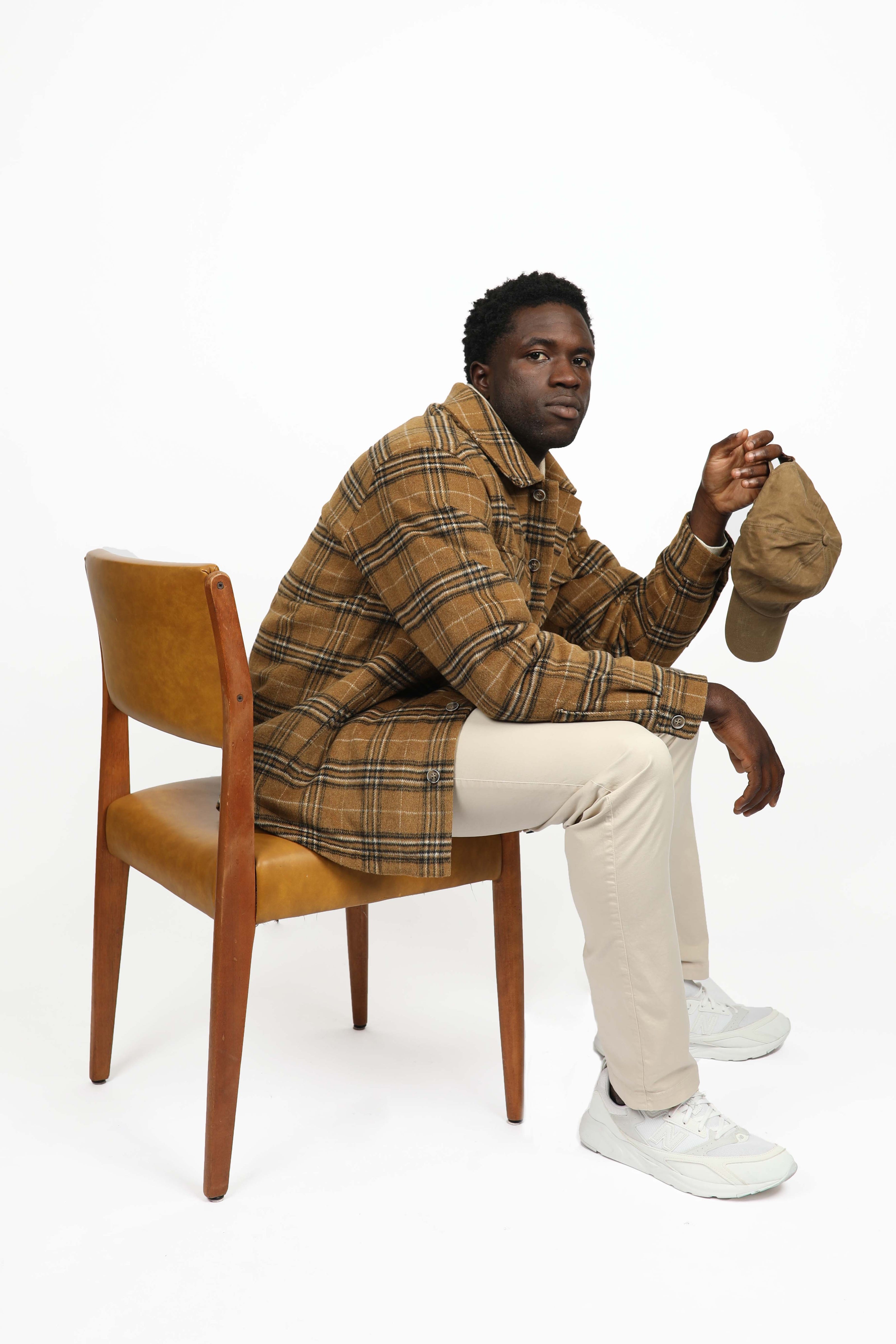 James Harper JHJ109 Brown Check Padded Coat