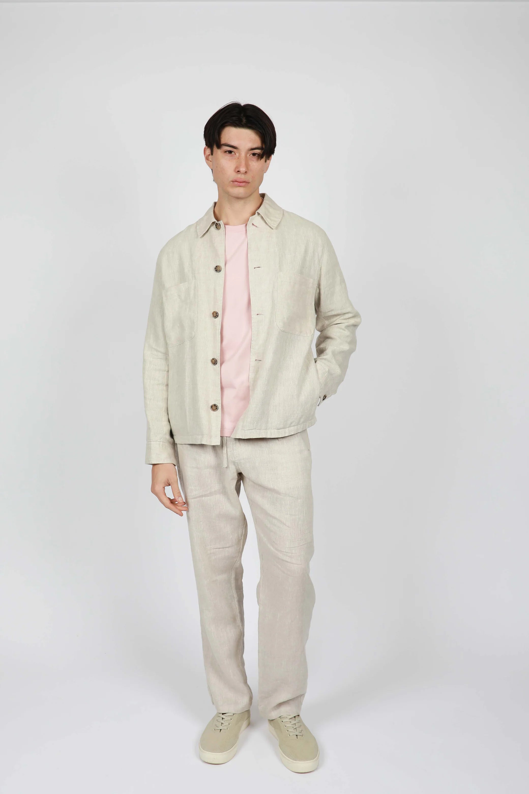 James Harper Semi Lined Shirt Jacket Pebble