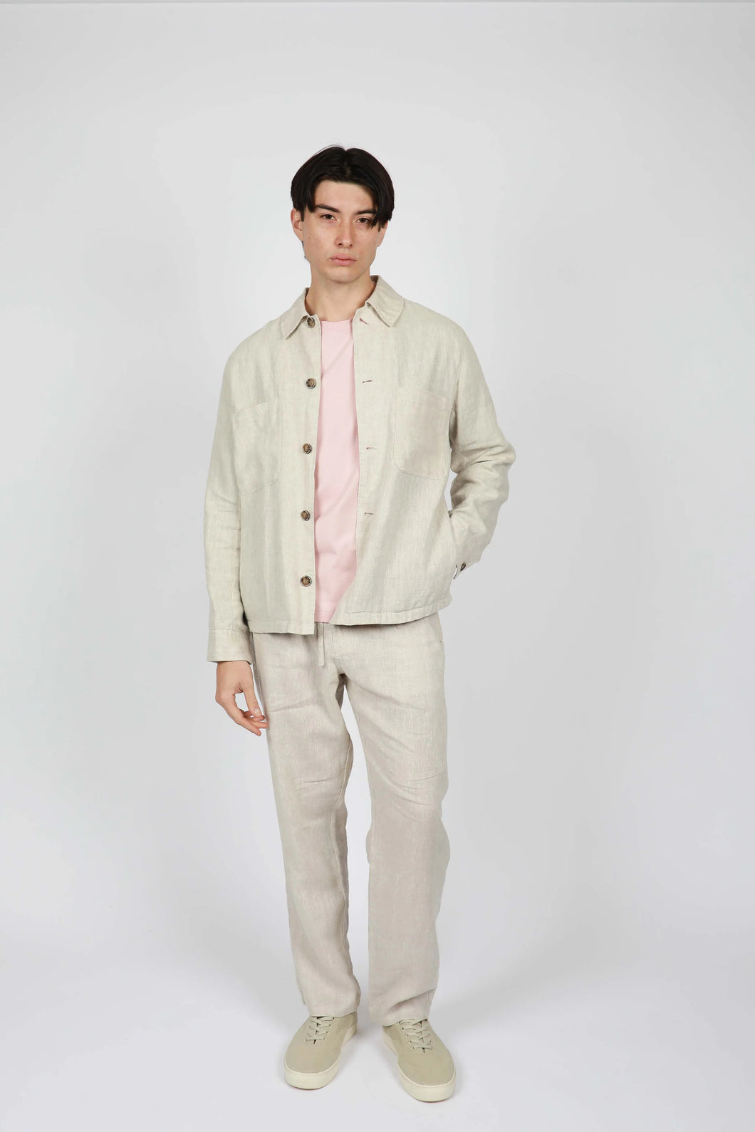 James Harper Semi Lined Shirt Jacket Pebble