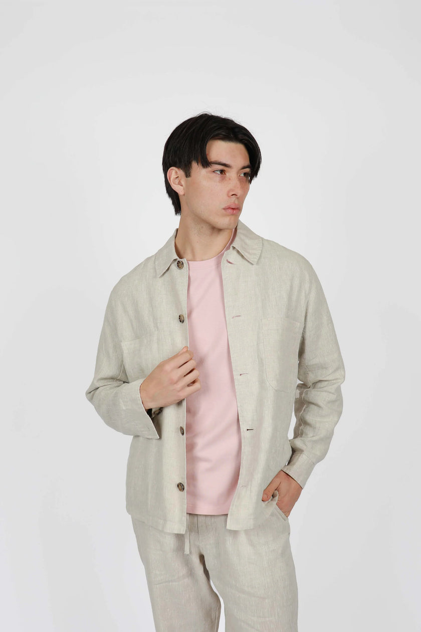 James Harper Semi Lined Shirt Jacket Pebble