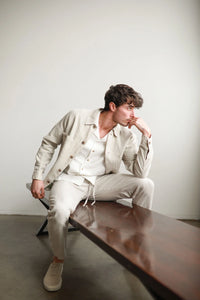 James Harper Semi Lined Shirt Jacket Pebble