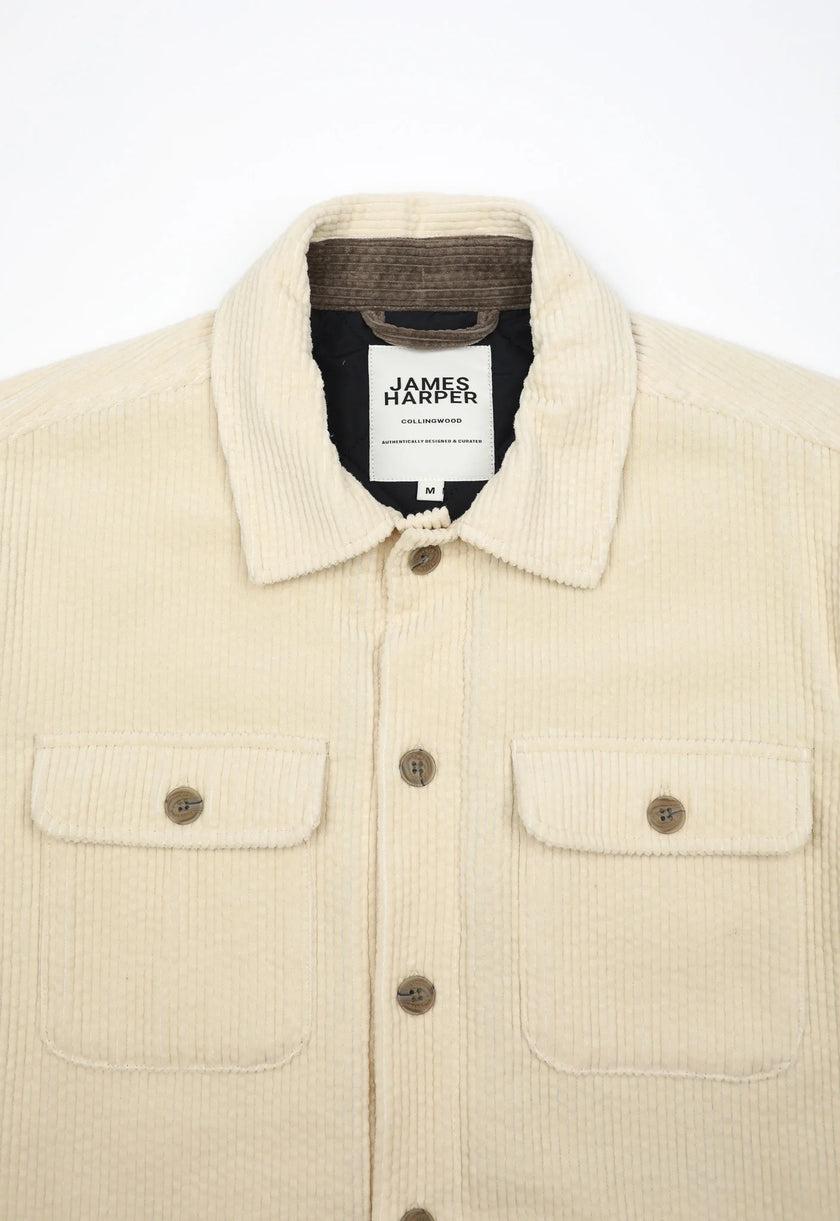James Harper Cord Padded Jacket Natural