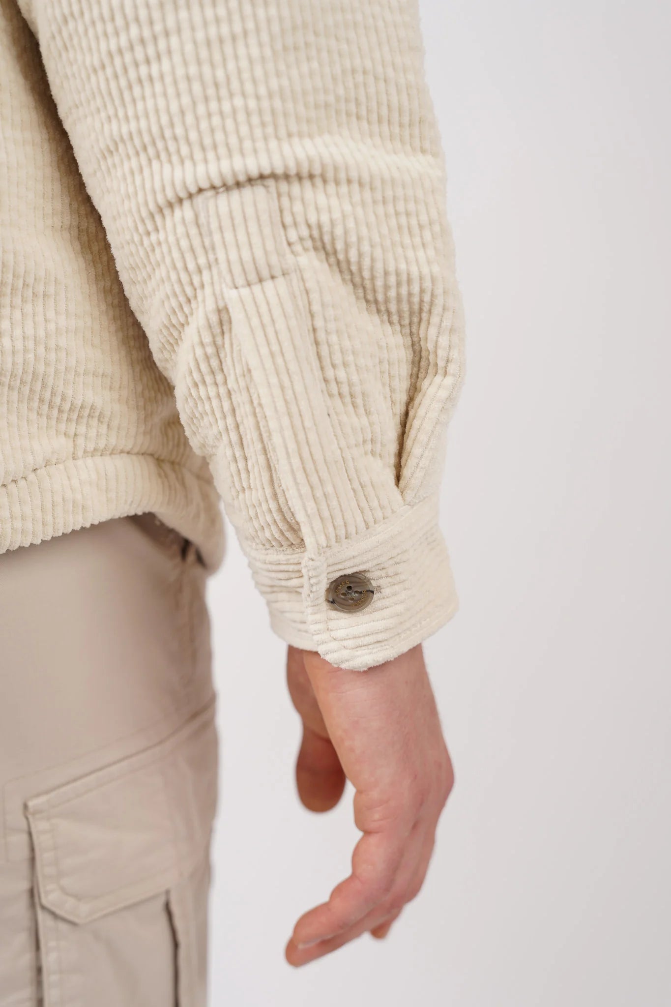 James Harper Cord Padded Jacket Natural