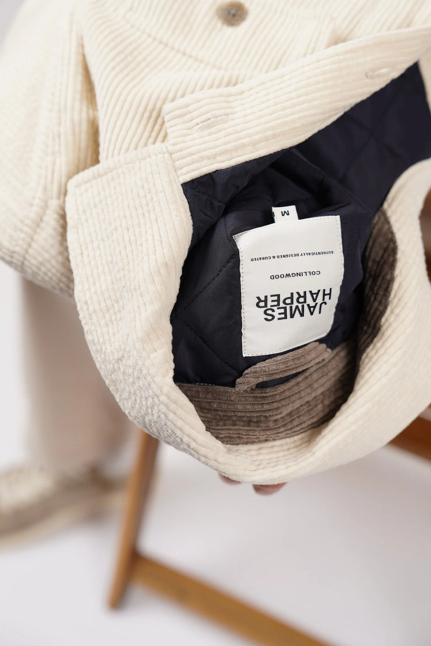 James Harper Cord Padded Jacket Natural
