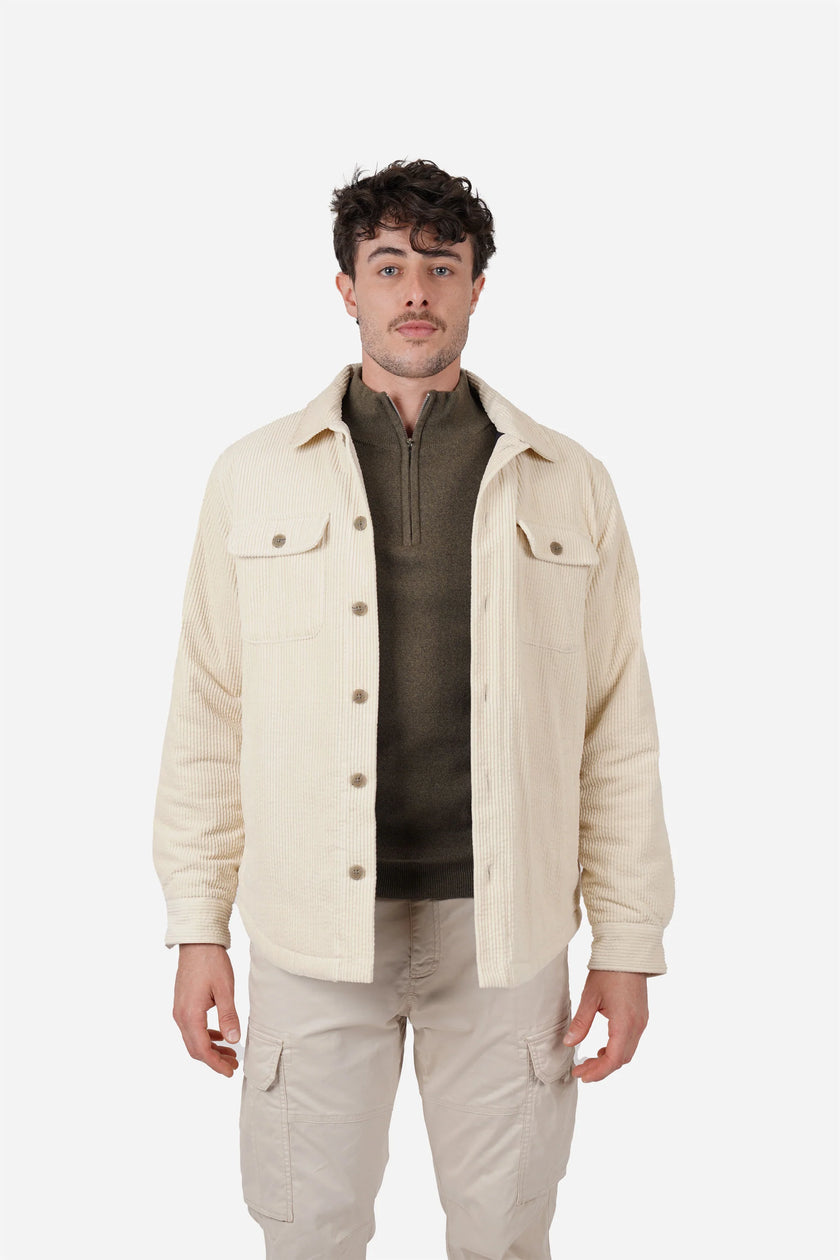 James Harper Cord Padded Jacket Natural