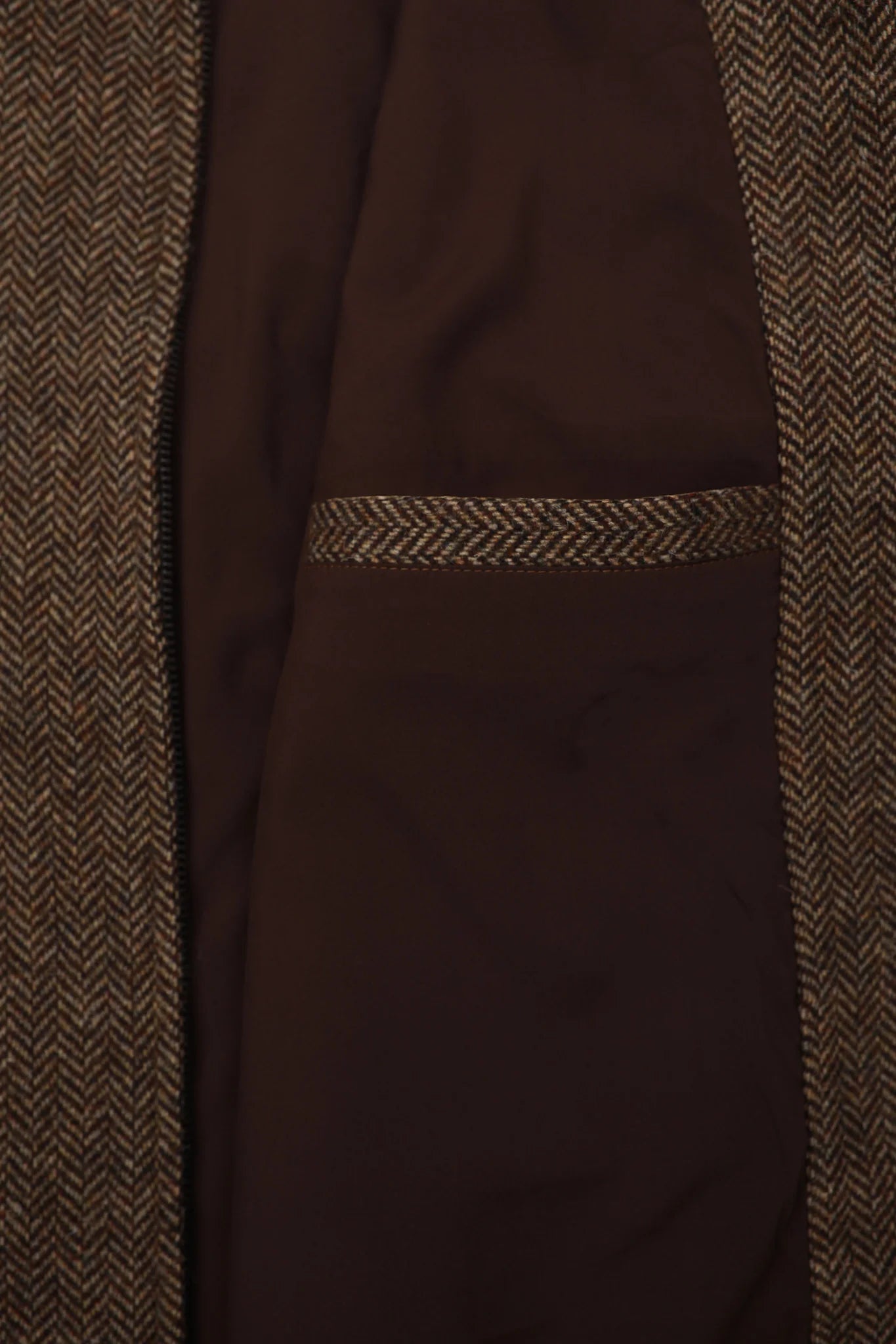 James Harper JHJ155 Herringbone Zip Jacket Brown