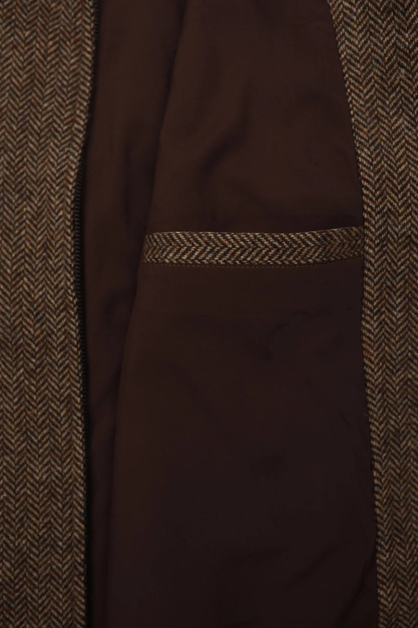 James Harper JHJ155 Herringbone Zip Jacket Brown