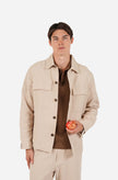 James Harper Cotton Casual Button Front Jacket Pebble