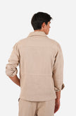 James Harper Cotton Casual Button Front Jacket Pebble