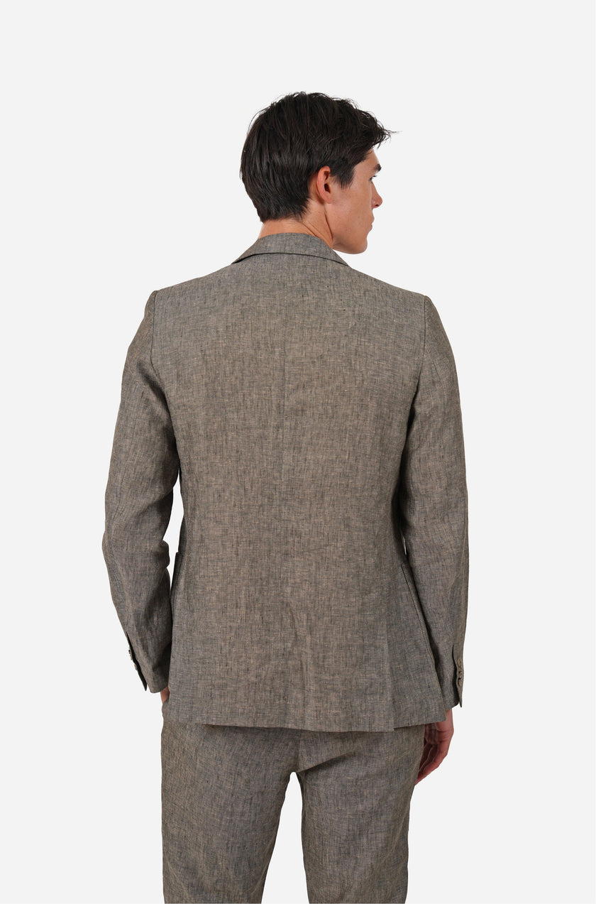 James Harper Textured Double Breasted Blazer Olive