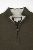 James Harper 1/4 Zip Marle Knit Olive