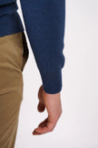 James Harper 1/4 Zip Marle Knit Blue