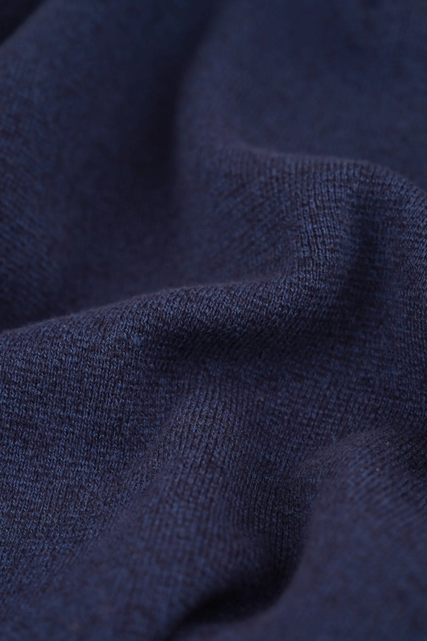 James Harper 1/4 Zip Marle Knit Blue