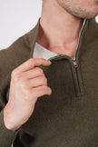 James Harper 1/4 Zip Marle Knit Olive