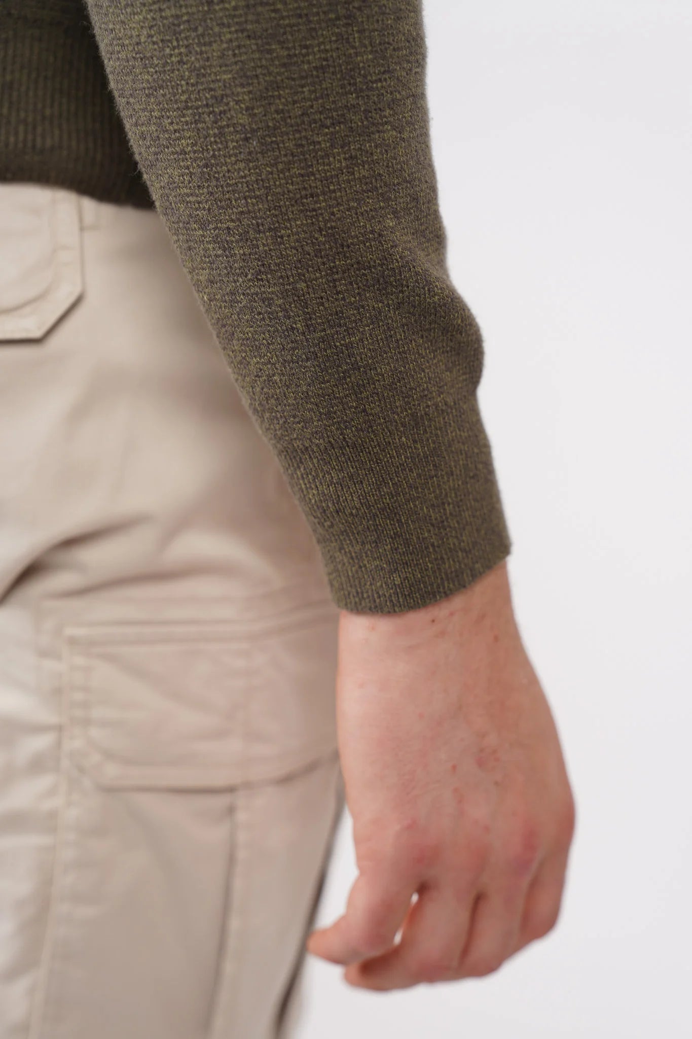 James Harper 1/4 Zip Marle Knit Olive