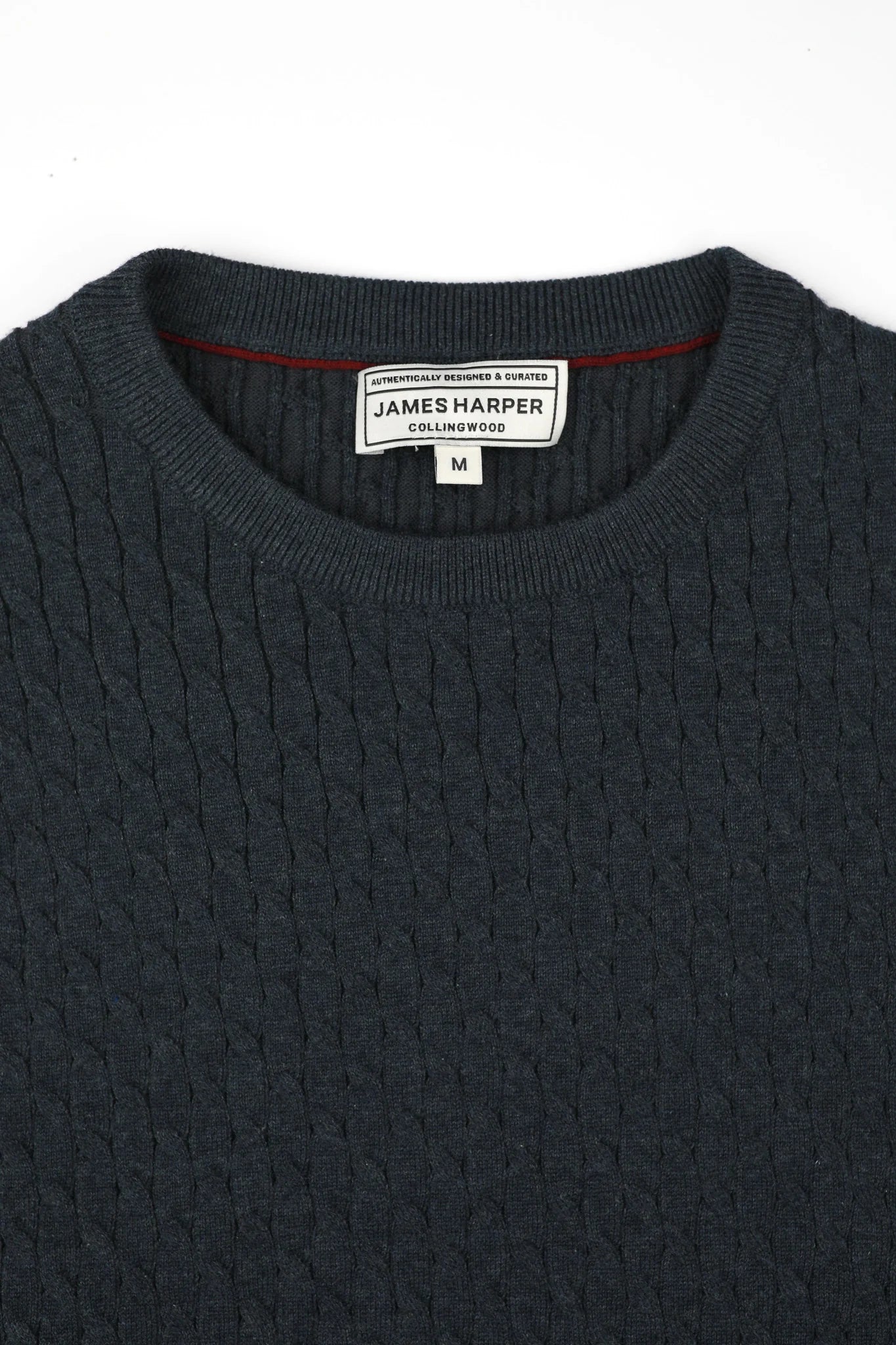 James Harper JHK85 Fine Cable Knit Petrol