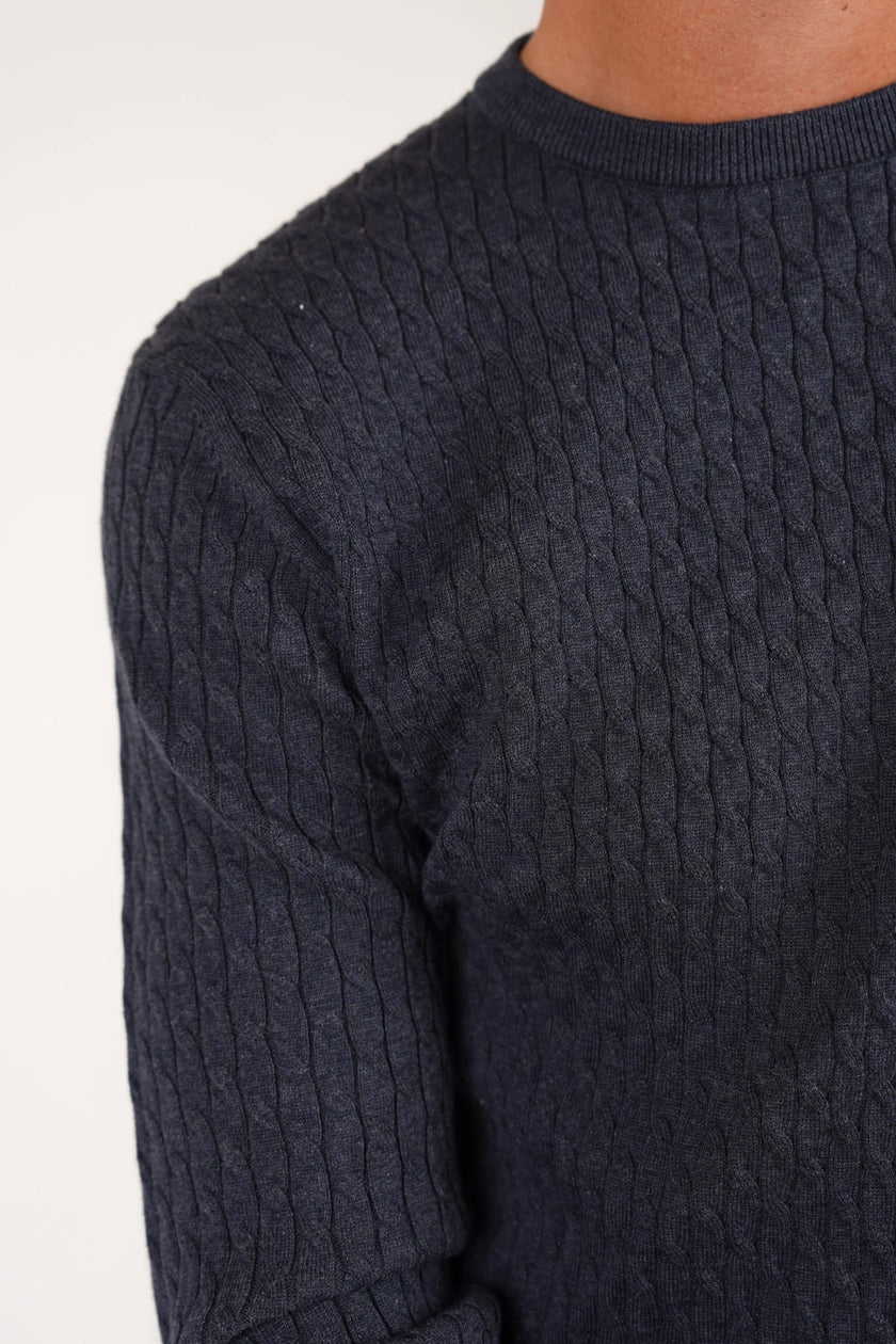 James Harper JHK85 Fine Cable Knit Petrol