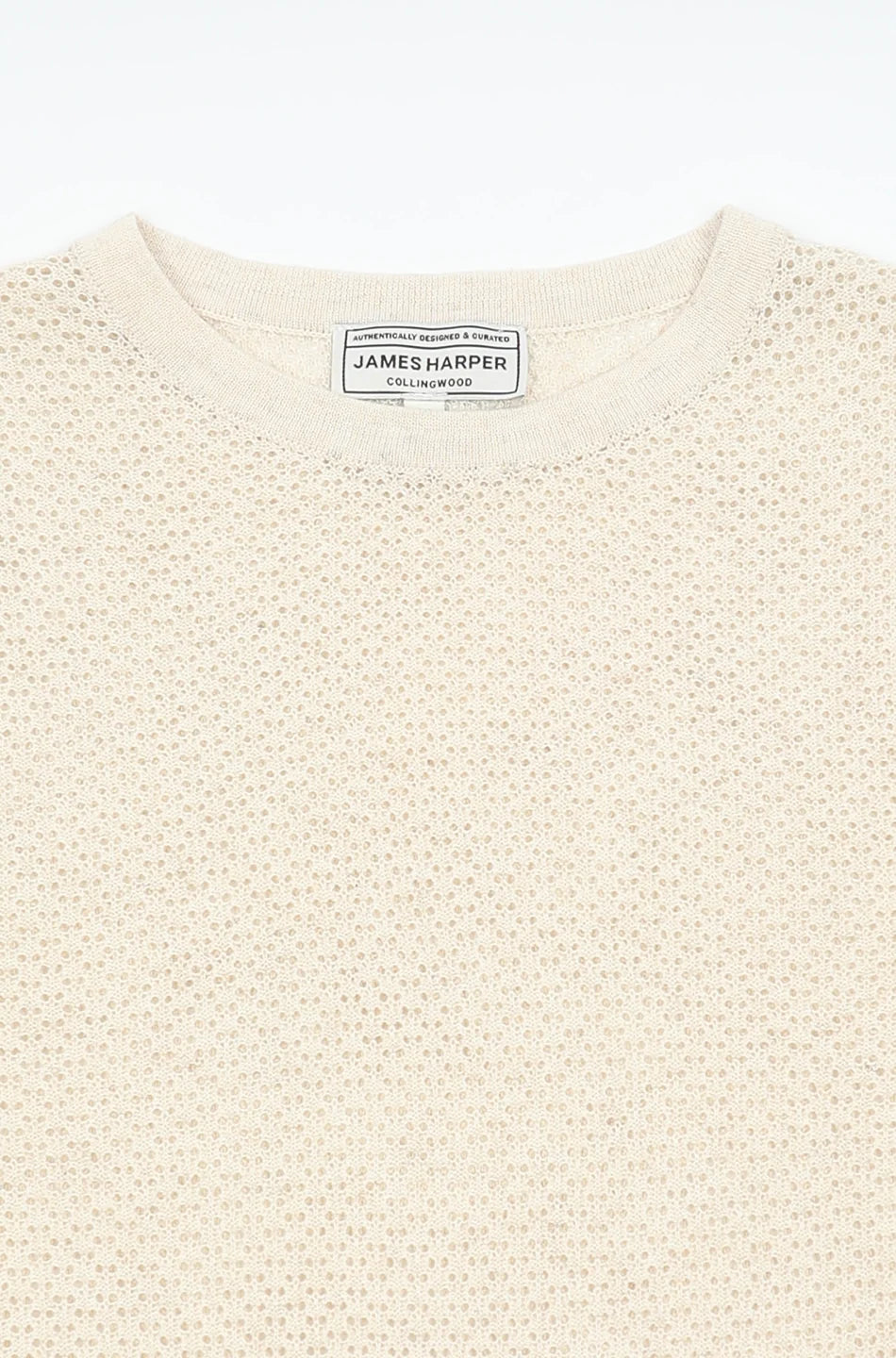 James Harper Crew Neck Tee Natural Marle