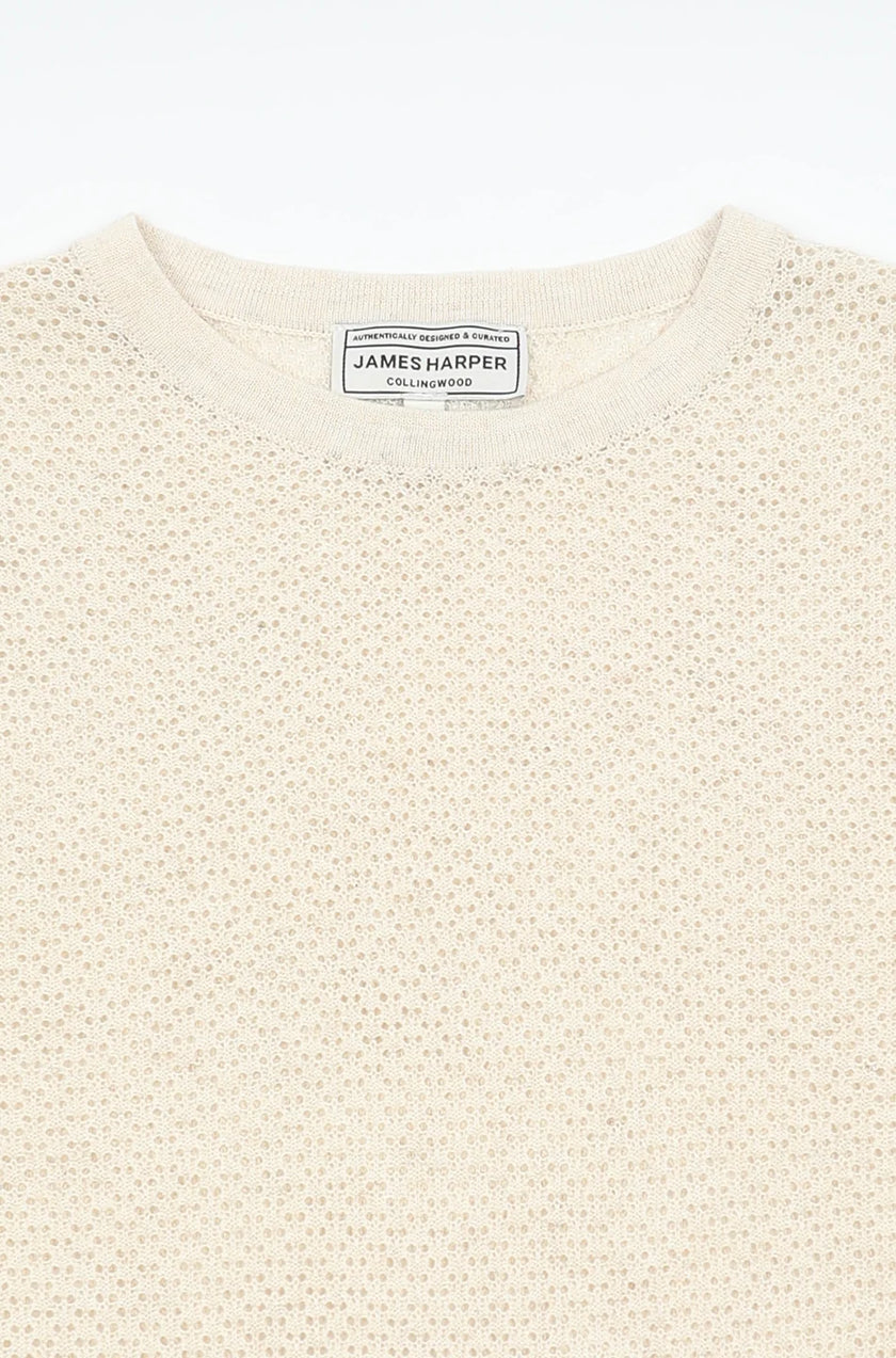 James Harper Crew Neck Tee Natural Marle