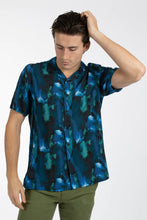 Load image into Gallery viewer, James Harper JHS514 S/S Cuban Collar Shirt Abstract Erosion Navy
