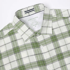 James Harper JHS556 S/S Check Shirt Forest