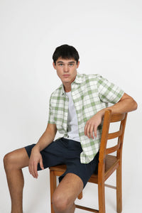 James Harper JHS556 S/S Check Shirt Forest