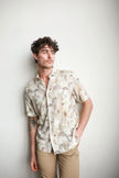 James Harper Floral Short Sleeve Watercolour Linen S/S Shirt