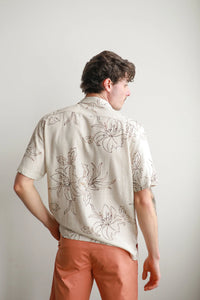 James Harper Havanna Cuban Collar Linen Shirt Mocha