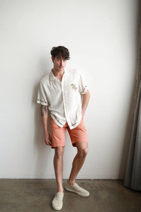 James Harper Rodeo Cuban Collar Linen Shirt White