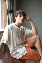 Load image into Gallery viewer, James Harper Rodeo Cuban Collar Linen Shirt White
