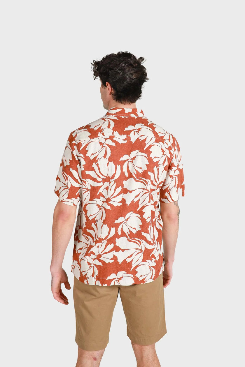 James Harper Puerto Rico Linen S/S Shirt Paprika