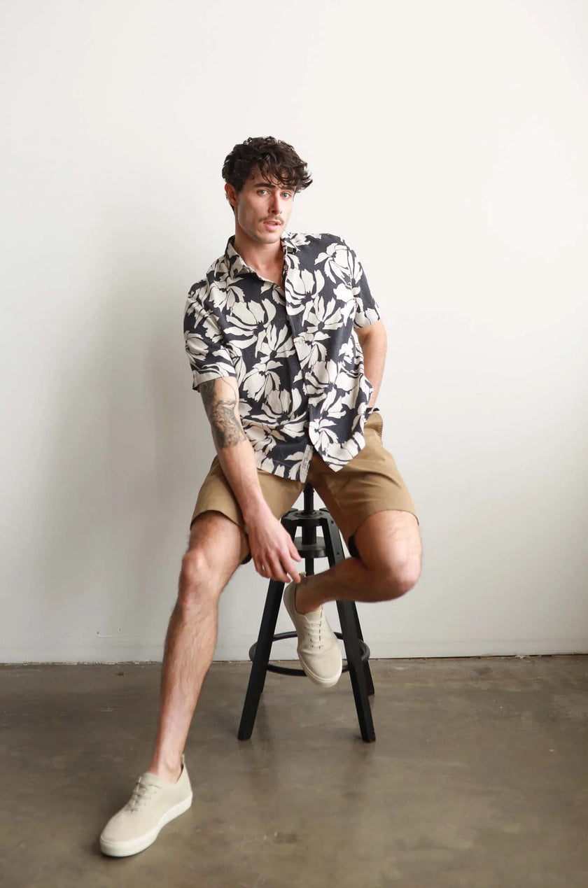James Harper Puerto Rico Linen S/S Shirt Navy