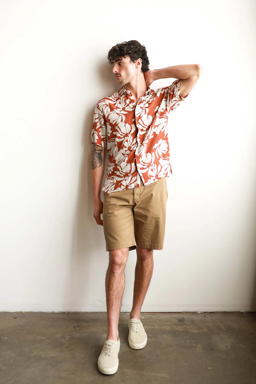 James Harper Puerto Rico Linen S/S Shirt Paprika
