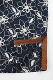 James Harper SS Cuban Collar Shirt Navy Floral Embroidery