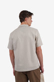 James Harper SS Square Embroidery Shirt Pebble