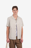 James Harper SS Square Embroidery Shirt Pebble
