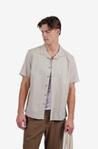 James Harper SS Square Embroidery Shirt Pebble