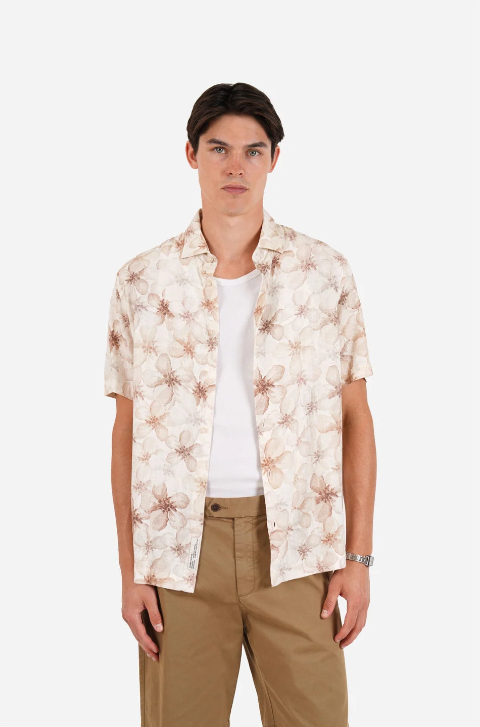 James Harper SS Shirt Floating Floral Natural
