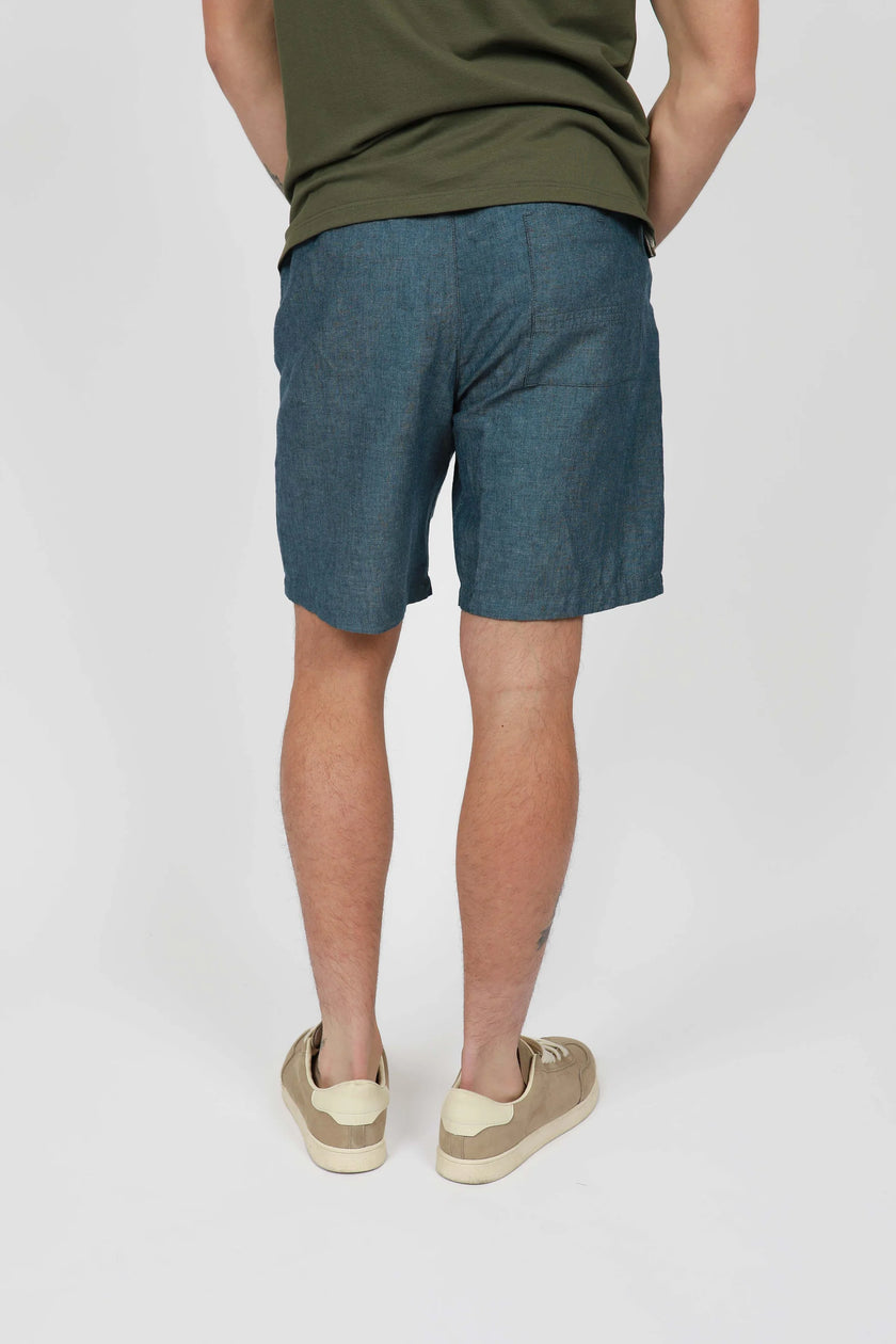 James Harper Linen Relaxed Waist Short Bluesteel